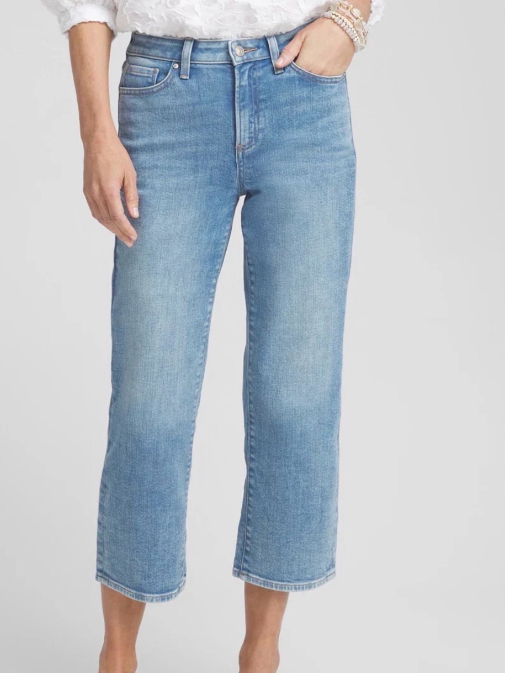 Chico's Cropped Straight Light Blue Women's Jeans